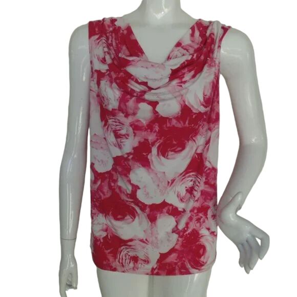 Calvin Klein Tops - Calvin Klein Top, 1X, Pink/White floral, Sleeveless, Weighted Drape front, Poly